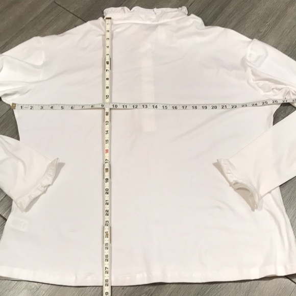 Upfsunshop Crisp White Long Sleeve Ruffle Henley size 3X - Picture 9 of 9